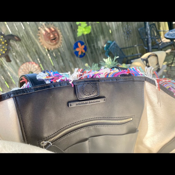 Loeffler Randall Fun Striped Bag/ Leather Trim! Great Size & Colors, Like New!🪸 - Picture 9 of 9